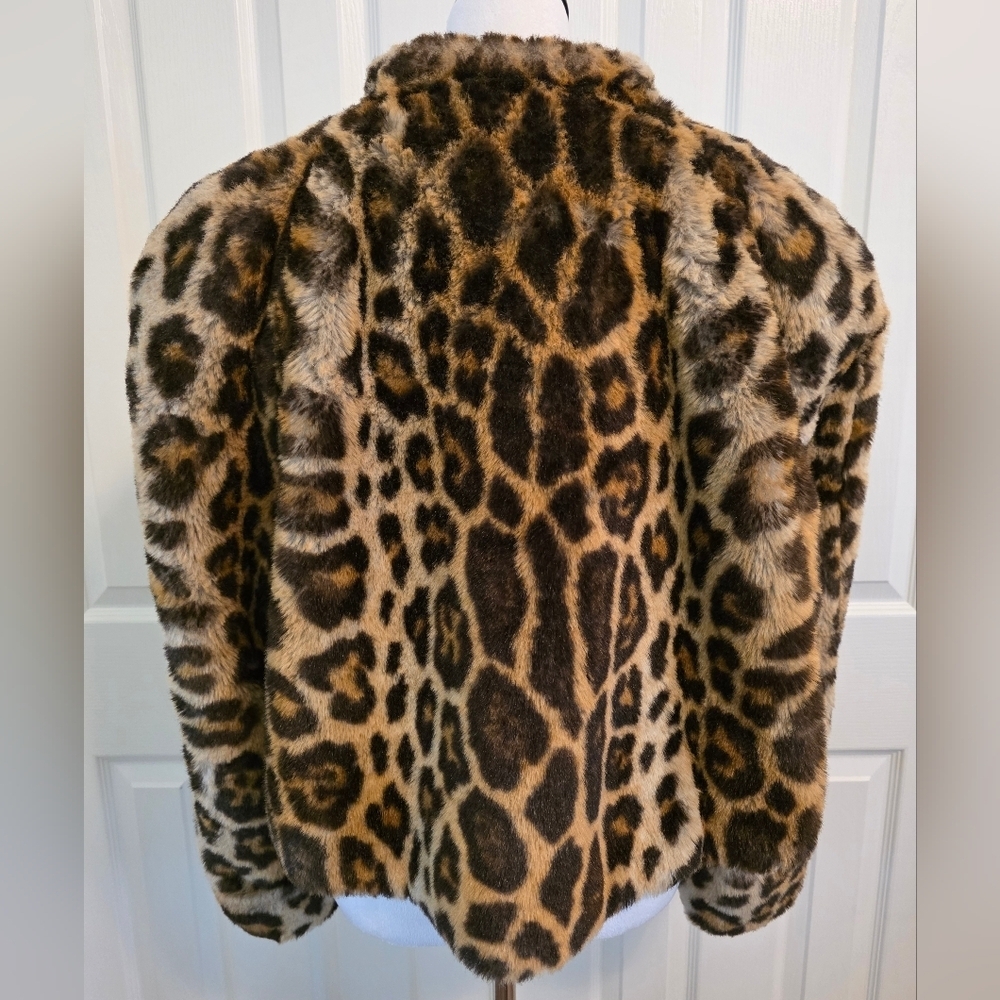 Vintage MONDI faux Fur Leopard Statement Coat-Made In Germany-Y2K Mob Wife Lux - Picture 4 of 15